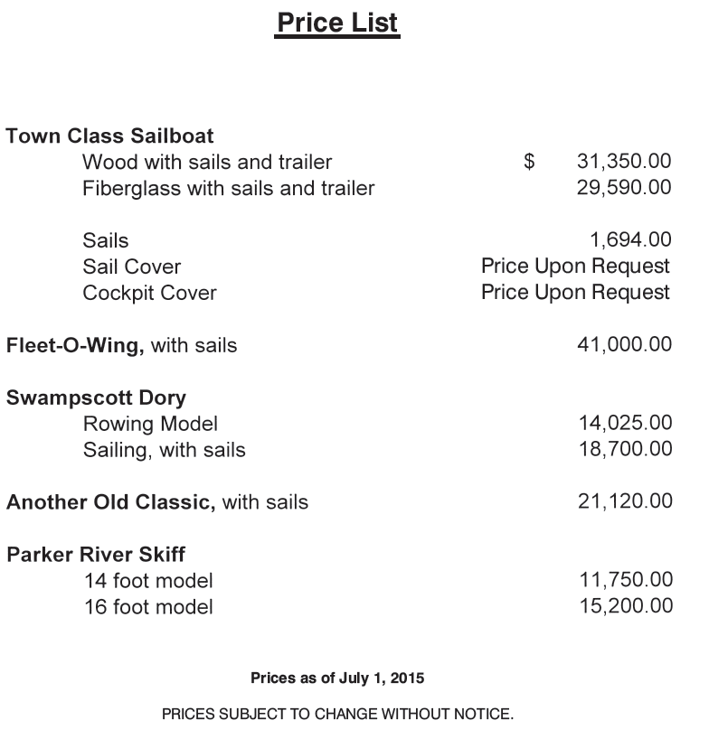 Wooden Boat Prices